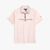 TOMMY PREMIUM SELF EMB ZIP-UP POLO SHIRT (PINK)